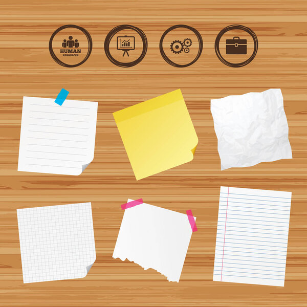 Sticky papers and icons set