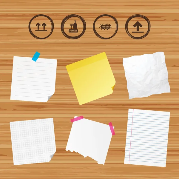 Sticky papers and icons set — Stock Vector