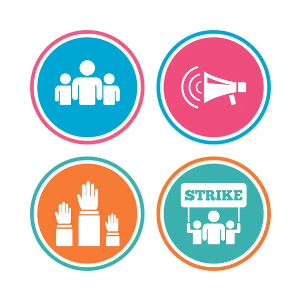 Strike icons set — Stock Vector