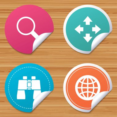 Büyüteç cam ve küre simgeler