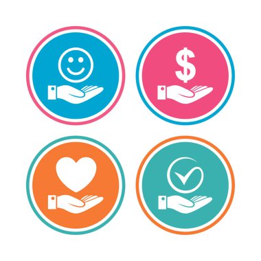 gülümseme ve el simgeleri