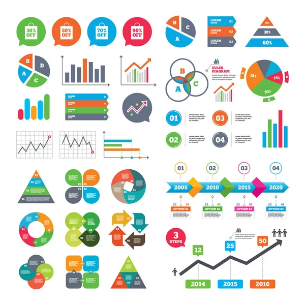 Gráficos de negócios. Gráfico de crescimento —  Vetores de Stock