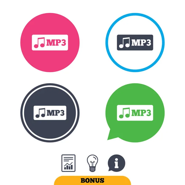 Mp3 icono de signo de formato de música . — Vector de stock