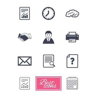 Office, belgeler ve iş simgeleri