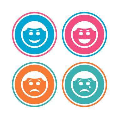 Daire gülümseme Icons set