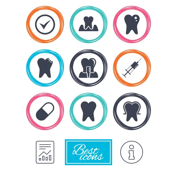 Iconos de cuidado dental — Archivo Imágenes Vectoriales