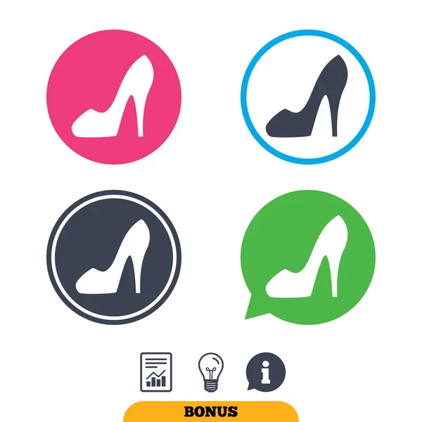 Ícones de sapato feminino — Vetor de Stock