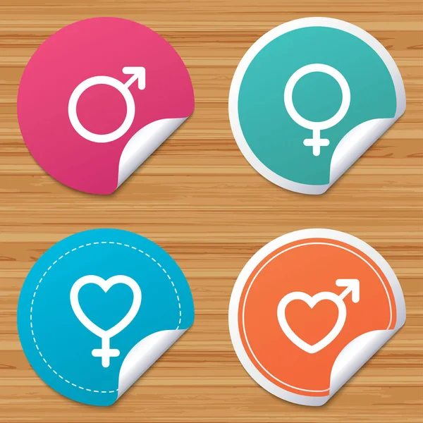 Iconos de sexo masculino y femenino . — Vector de stock