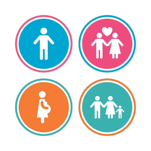 Family lifetime icons — Stock Vector