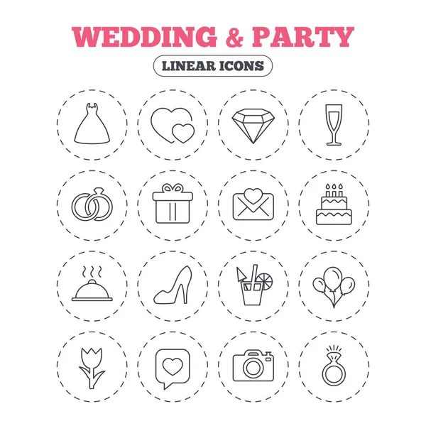 Wedding and party icons — Stock Vector