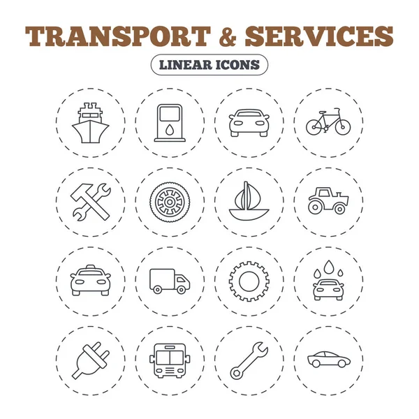 Transporte, iconos de servicios — Archivo Imágenes Vectoriales