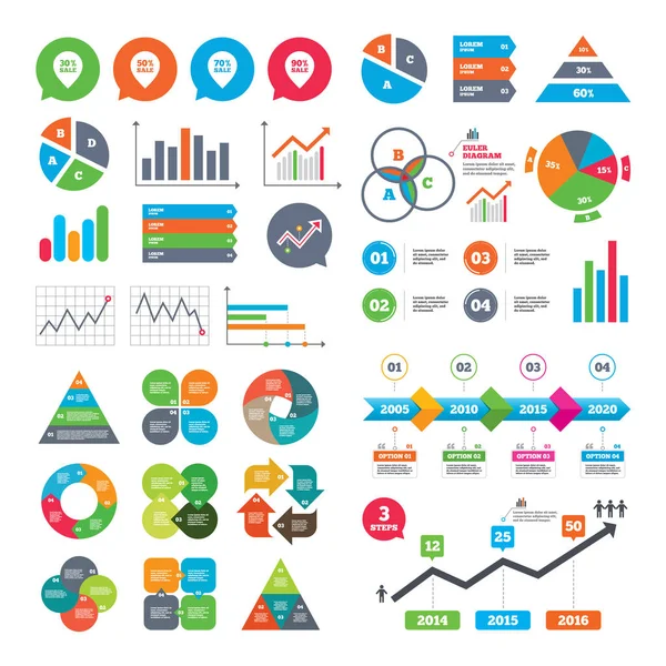 Business charts. Growth graph — Stock Vector