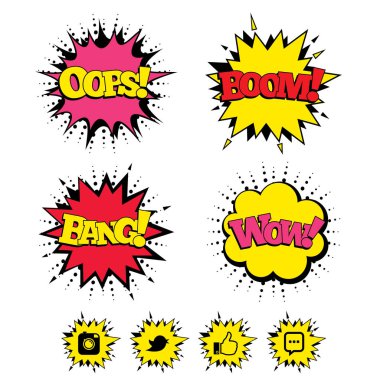 Komik Boom, Wow, Oops ses efektleri