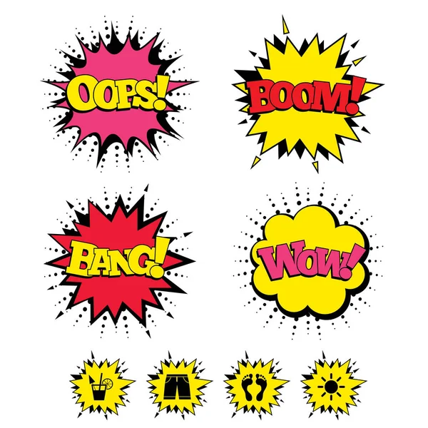 Comic Boom, Wow, Oops sound effects — Stock Vector
