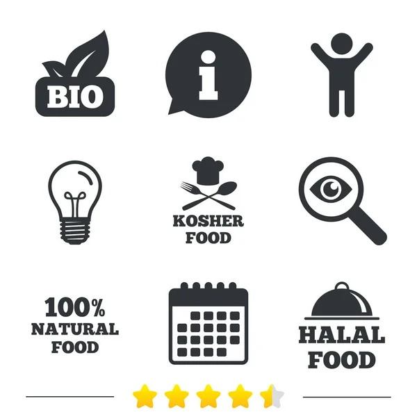 Přírodní Bio potraviny ikony — Stockový vektor