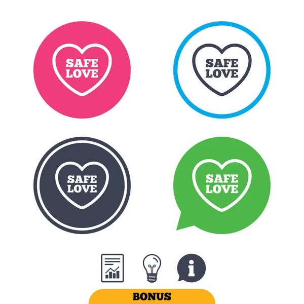 Safe love sign icons — Stock Vector