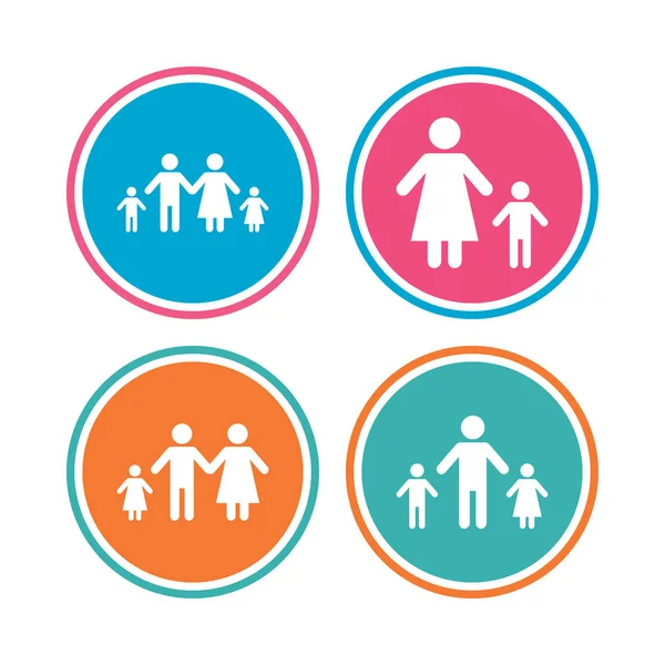 Family with children signs — Stock Vector