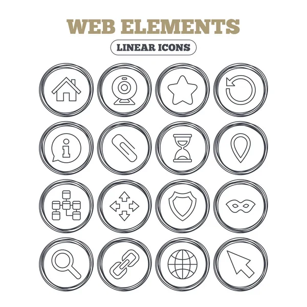 Icone degli elementi Web — Vettoriale Stock