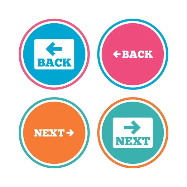 Back and next navigation signs — Stock Vector