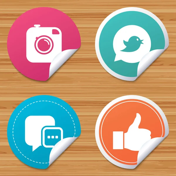 Social media stickers — Stock Vector