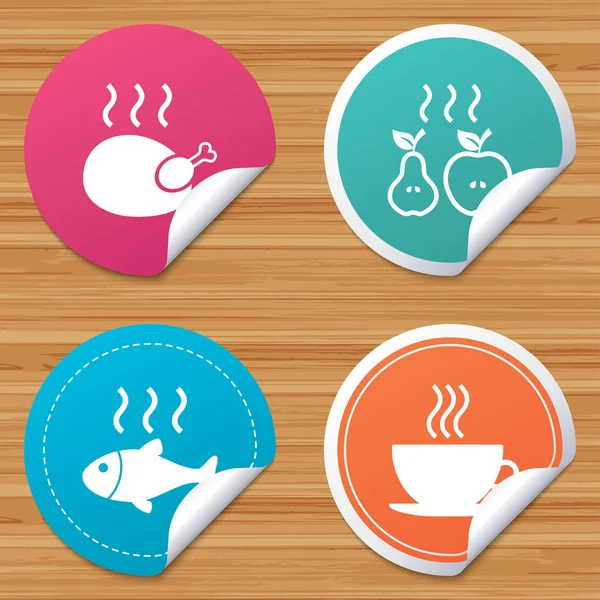 Iconos de comida caliente — Vector de stock