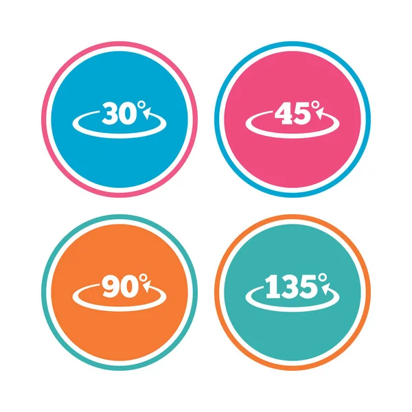 Angle degrees icons set — Stock Vector