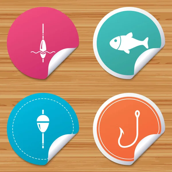 Fishing icons set — Stock Vector