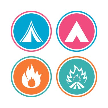 Turist kamp çadır işaretleri. 