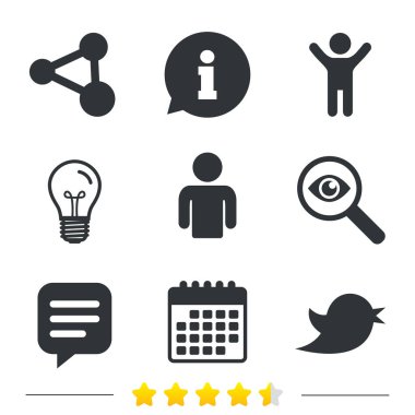 İnsan kişi ve paylaşım simgeleri. 