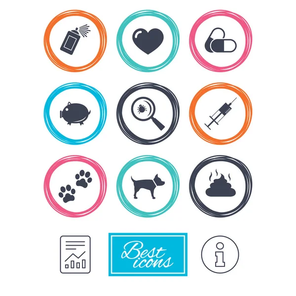 Veterinary, pets icons. — Stock Vector