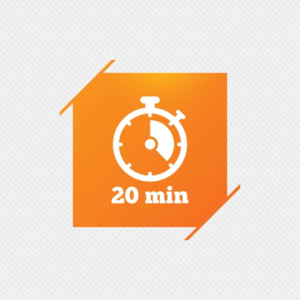 20 minuten stopwatch-symbool. — Stockvector