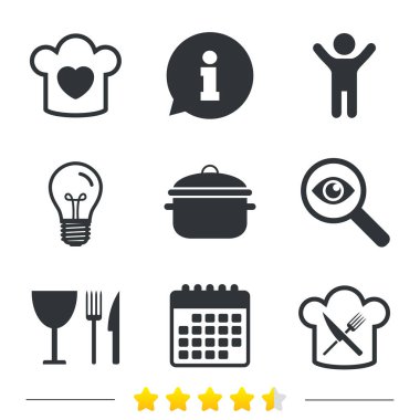 Şef şapka, pişirme Pan simgeler