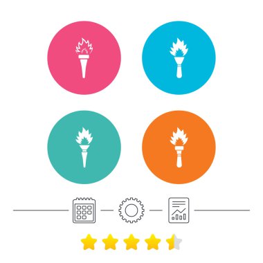 Meşale alevi Icons set