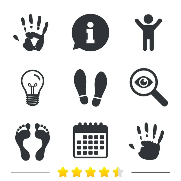 Hand and foot print icons — Stock Vector