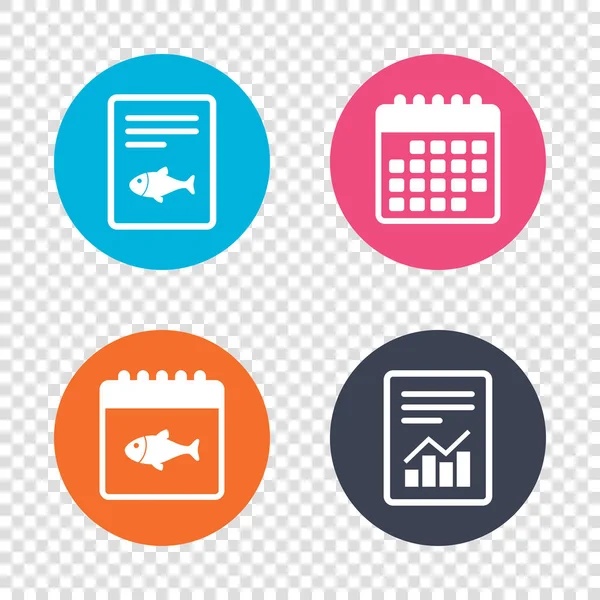 Fish icons set — Stock Vector