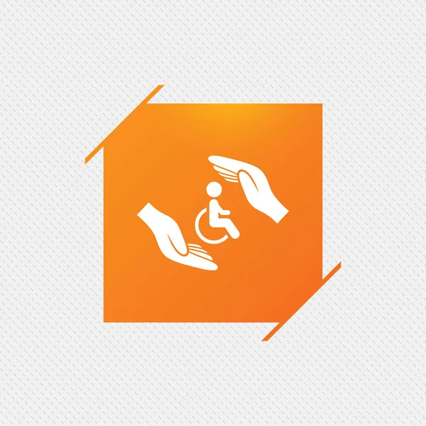Handicap menselijke verzekering teken — Stockvector