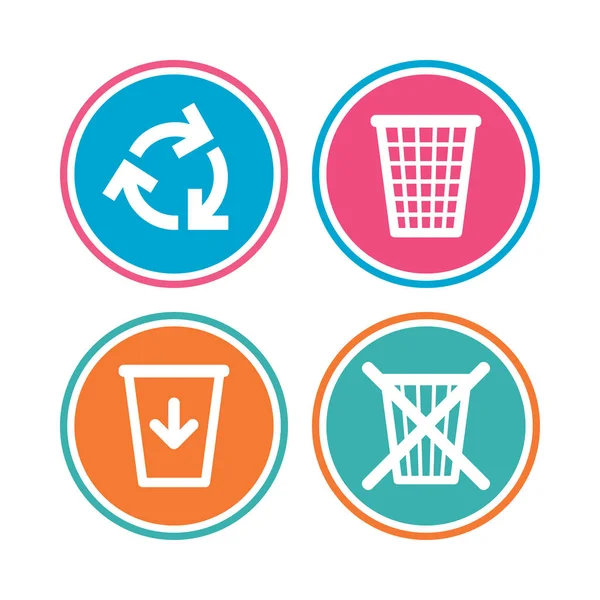 Recycle bin pictogrammen — Stockvector