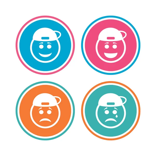 Ensemble d'icônes sourire Rappeur — Image vectorielle