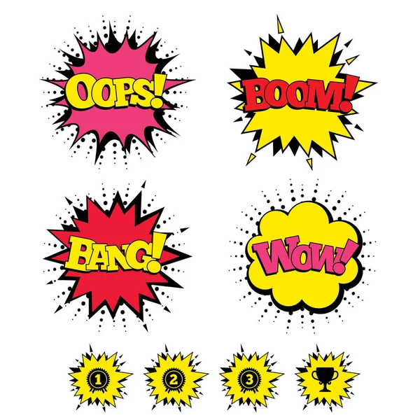 Iconos de Comic Boom — Vector de stock