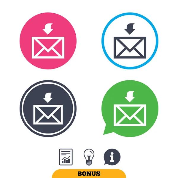 Mail recevoir icônes ensemble — Image vectorielle