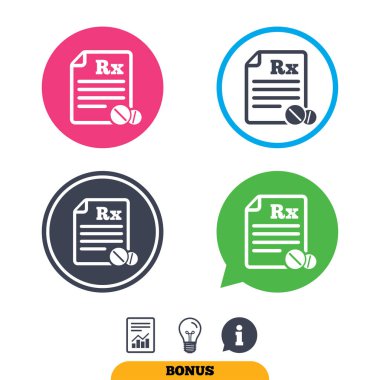 Tıbbi reçete Icons set