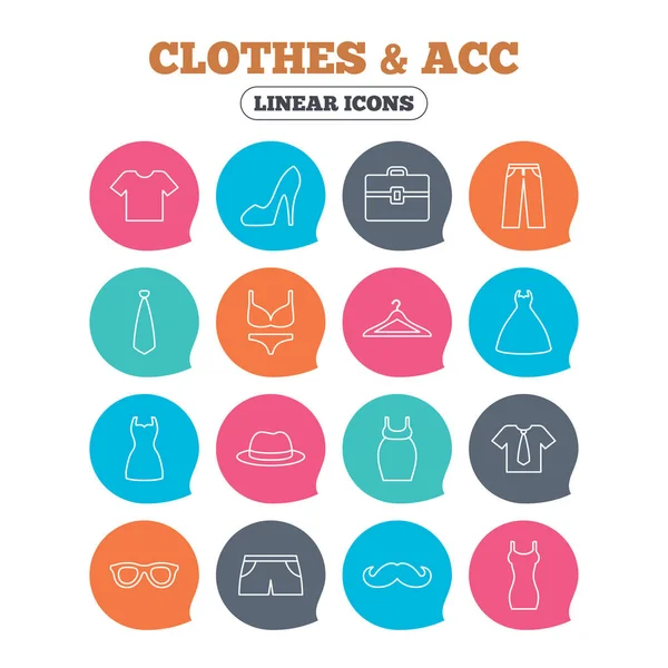 Conjunto de ícones de roupas e acessórios —  Vetores de Stock
