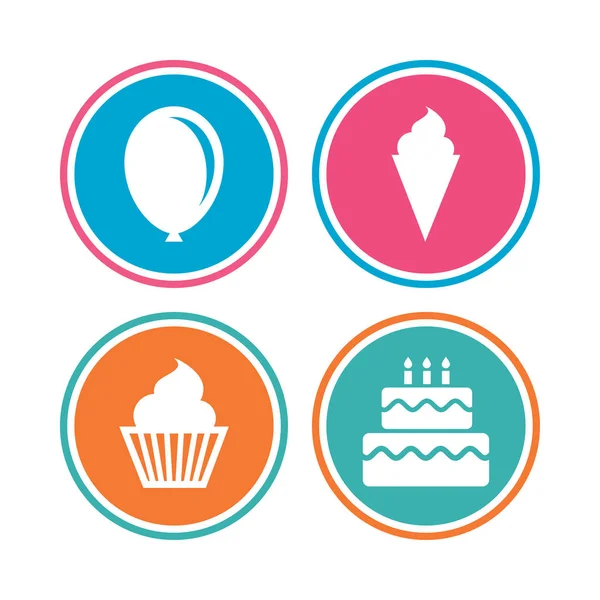 Birthday party icons — Stock Vector