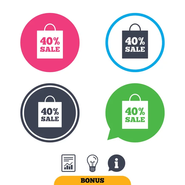 Ensemble d'icônes de vente de 40 % — Image vectorielle