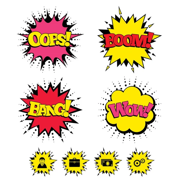 Iconos de Comic Boom — Vector de stock