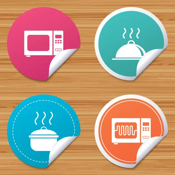 Conjunto de iconos de horno microondas — Vector de stock