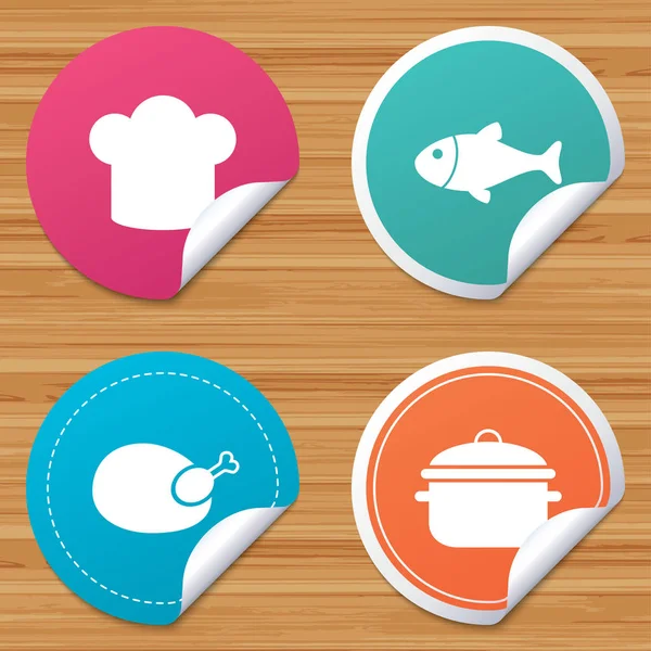 Iconos de sartén de cocina — Vector de stock