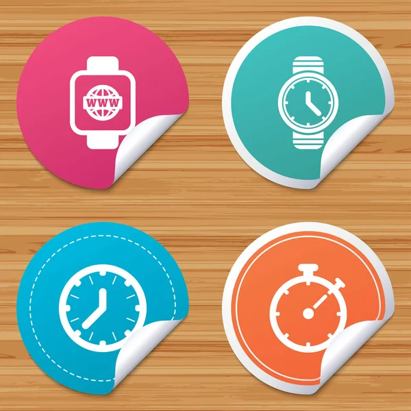 Clock time icons — Stock Vector