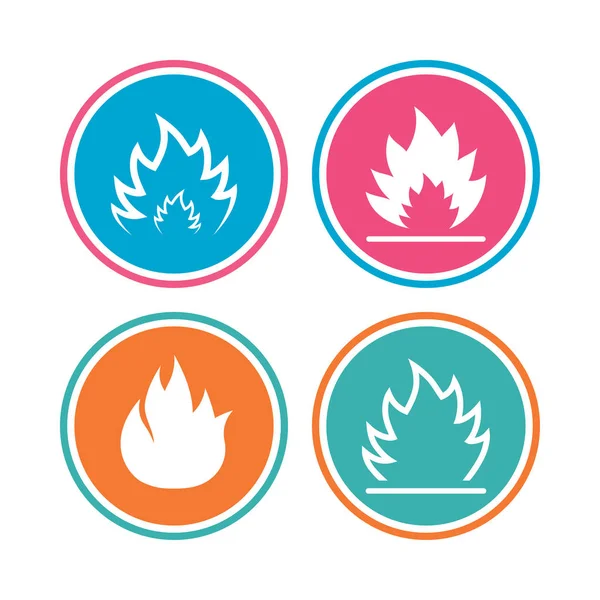 Fuego llama iconos — Vector de stock