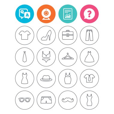 Giysi ve aksesuarları simgeler.